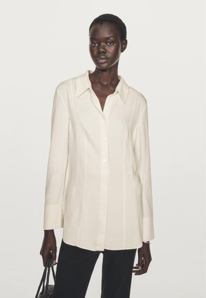Massimo Dutti FLUID FITTED GARMENT - Blus - white