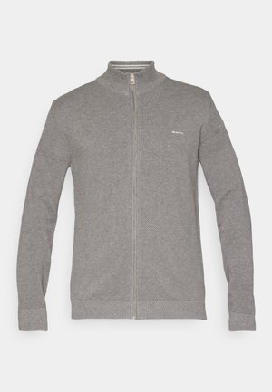 GANT ZIP CARDIGAN - Chaqueta de punto - dark grey melange