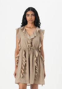 Vero Moda - VMCARMEN V NECK SHORT DRESS - Cocktail dress / Party dress - beige Thumbnail Image 1