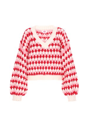 Striktrøje - red multicolor