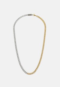 TWO TONE HALF AND HALF CURB CHAIN NECKLACE UNISEX - Ogrlica - silver-coloured