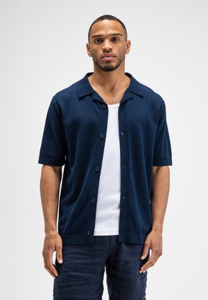 Butcher of Blue BUTCHER OF BLUE SHIRTS S/S CLIFDEN KNIT SHIRT - Hemd - alaska blue