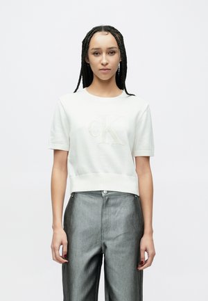 CHUNKY GRAPHIC - Strickpullover - white/greige