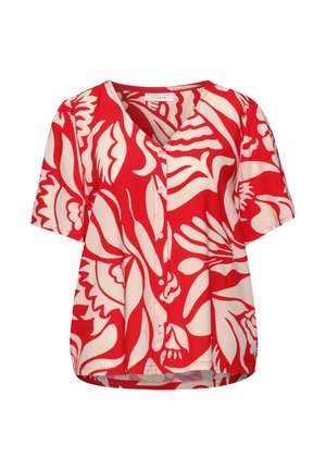 Street One Studio, BLOUSE WITH V-NECK AND FLORALEM PATTERN - Blusa - chili red