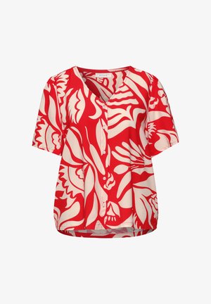 Street One Studio, BLOUSE WITH V-NECK AND FLORALEM PATTERN - Blusa - chili red
