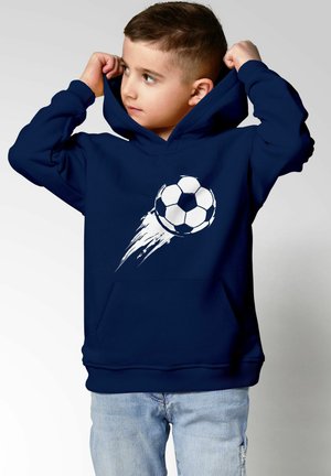 FUSSBALL SPORT GESCHENKE AUFDRUCK PRINT - Kapuzenpullover - navy