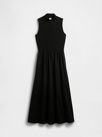 MOCK NECK MIXED MEDIA - Nappali ruha - black