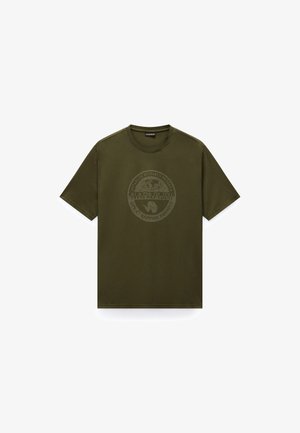 Napapijri, S-BOLLO SS 3 RUBBER WS2 - Camiseta estampada - olive night