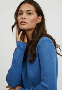 VILA VIRIL V NECK - Stickad tröja - delft
