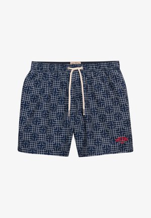 Superdry & Co, SUPERDRY PREMIUM PRINTED 15-INCH SWIM SHORTS.. - Zwemshorts - sashiko atlantic navy