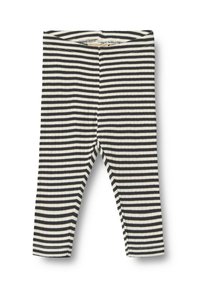 Schwarz-weiße gestreifte Leggings verfügen über eine gerippte Textur, haben ein enganliegendes Design und einen elastischen Bund für zusätzlichen Komfort.