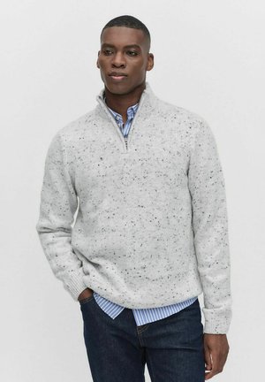 TIM NEPS HALFZIP - Stickad tröja - off white mel