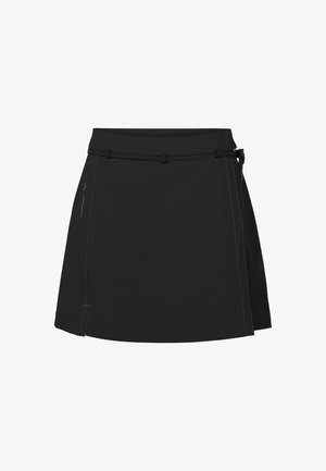 Mustmust ka elastse paelaga, reguleeritava nööriga ja kontrastse tikandiga. Kerge, lühike disain, sobib aktiivseks kasutamiseks.