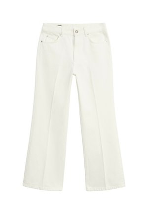 Massimo Dutti, MID-WAIST CROPPED FLARE FIT JEANS - Jeans Straight Leg - white