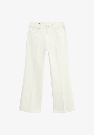 Massimo Dutti, MID-WAIST CROPPED FLARE FIT JEANS - Jeans Straight Leg - white