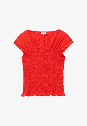 & OTHER STORIES, & OTHER STORIES SMOCKED BOATNECK TOP - Blouse - red