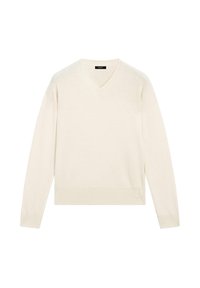 V-NECK WITH LONG SLEEVES - Strickpullover - beige