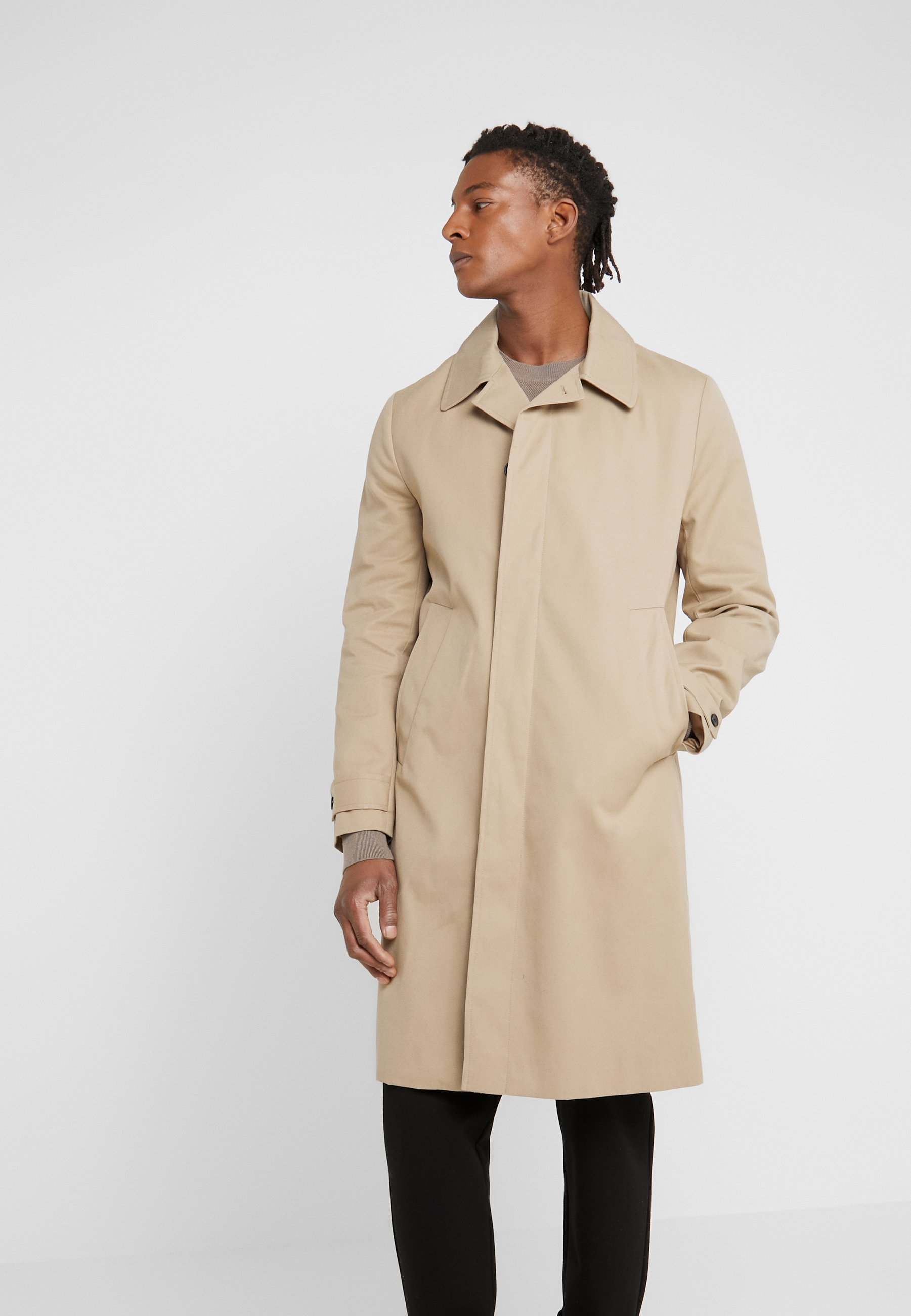 mens beige car coat