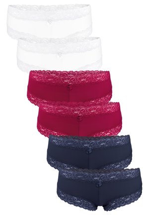 Fabio Farini 6 PACK LEICHTE HIPSTER MIT SPITZE UND SCHLEIFE - Hipster - weiß/blau/rot
