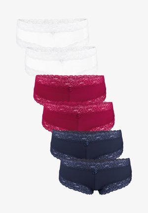 Fabio Farini 6 PACK LEICHTE HIPSTER MIT SPITZE UND SCHLEIFE - Hipsters - weiß/blau/rot
