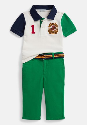 CREST MESH POLO SHIRT & TWILL PANT SET 0-2Y - Polo majica - green/white/multi-colored