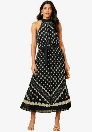 Love & Roses PLEATED HALTERNECK REGULAR FIT - Ballkleid - black white polka dot