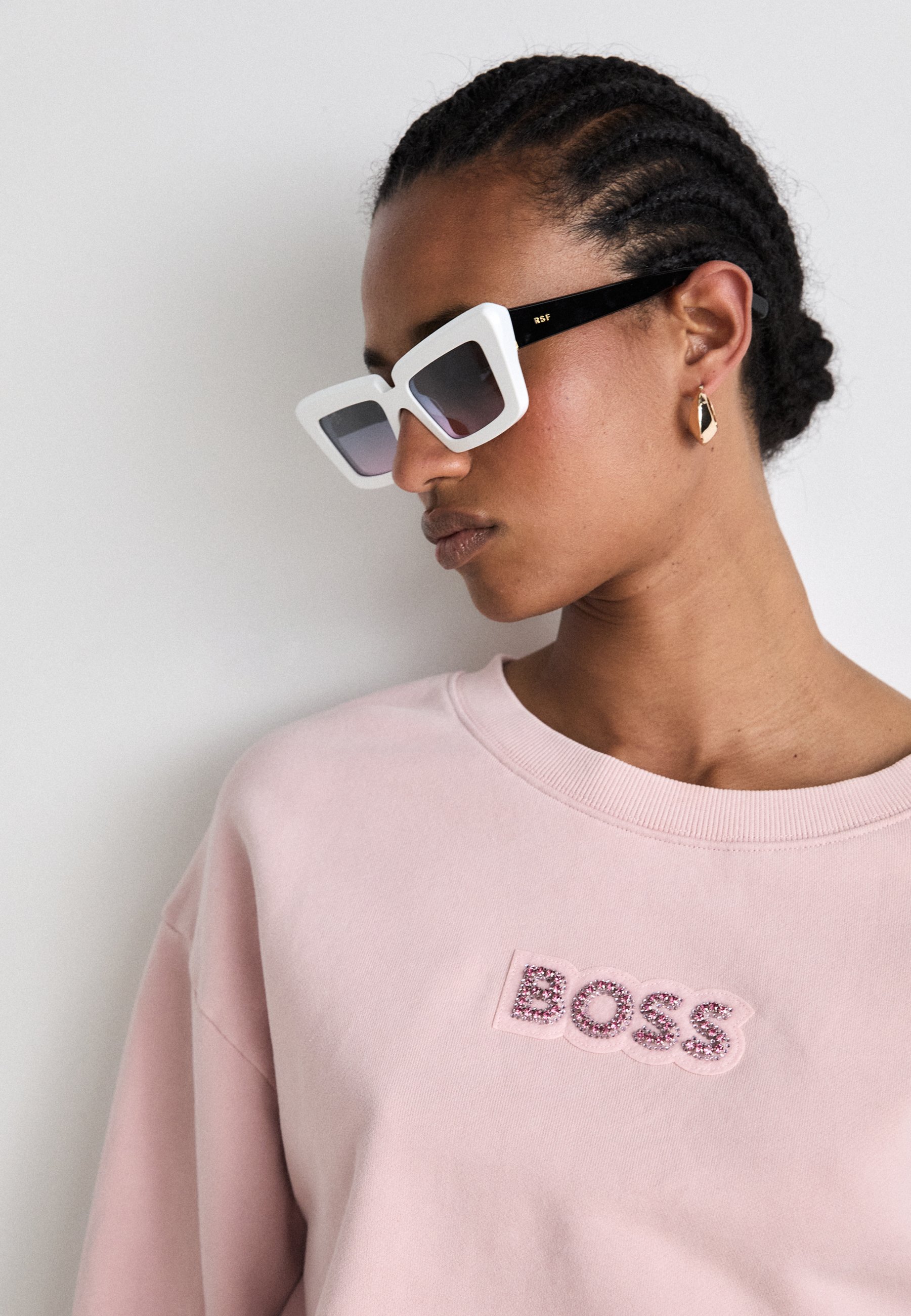 売れ筋商品|||ボス パーカー・スウェットシャツ レディース アウター ELAY STONEBADGE - Sweatshirt - open pink BOSS ELAY STONEBADGE - Sweatshirt - open pink/pink - Zalando