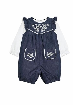 REGULAR FIT EMBROIDERED CHAMBRAY  SET   - Kantáros nadrágok - denim blue