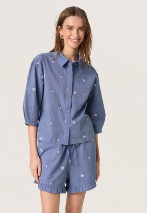 SLElly - Button-down blouse - medium blue denim