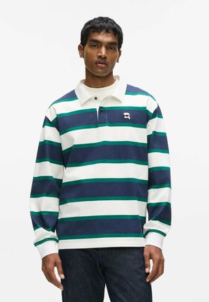 KARL LAGERFELD, KARL LAGERFELD POLO IKON STRIPED RUGBY - Polo - peacoat-white