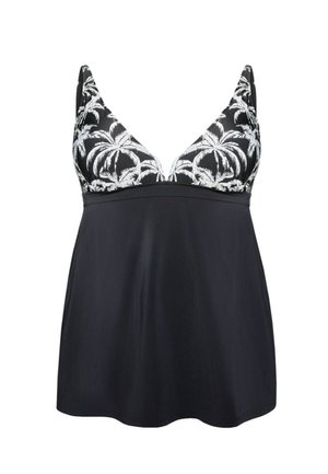 Fiorella Rubino, TOP TANKINI CON STAMPA TROPICALE - Costume da bagno - nero