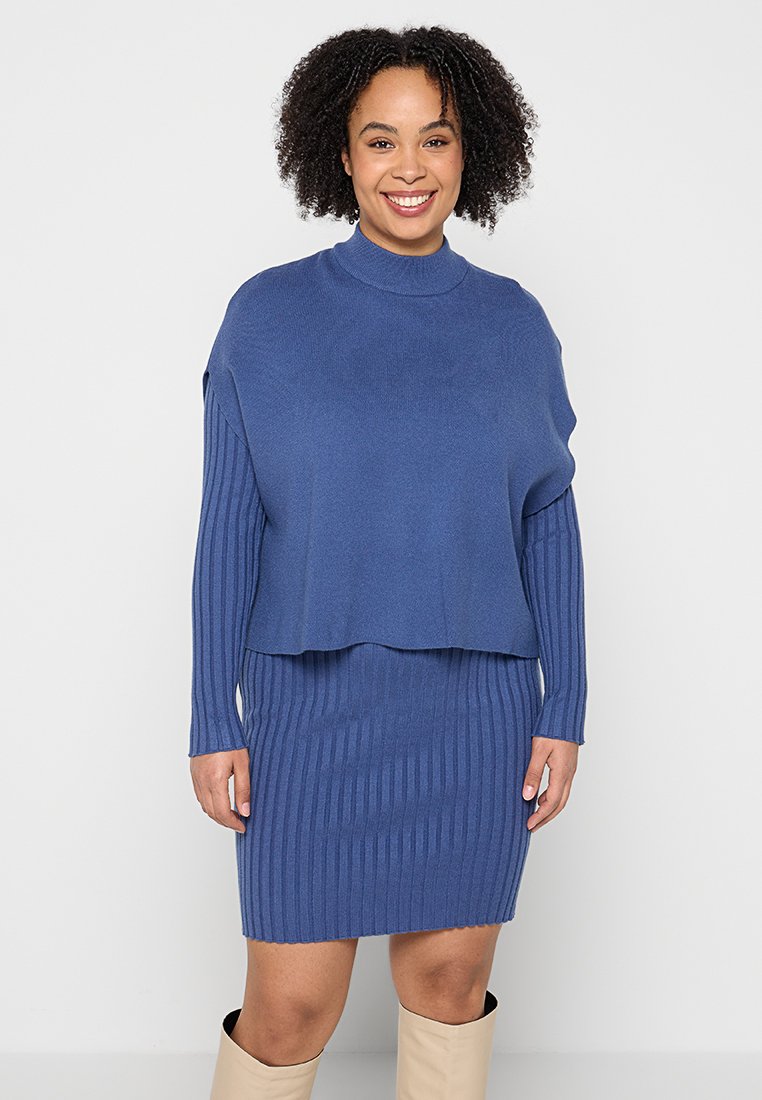 Apart Gebreide jurk blauw