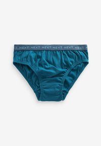 Chiloți din bumbac verde-albastru, cu un design pliat, talie elastică cu logo-ul "NEXT" și textură moale. Potriviți pentru purtare zilnică.