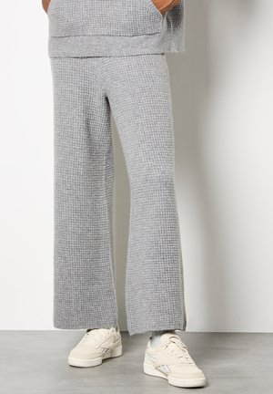 WAFFLE WIDE LEG  - Stoffhose - grey
