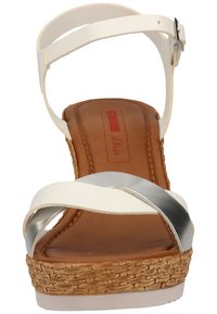s.Oliver SANDALEN - Wedge sandals - white/silver 193