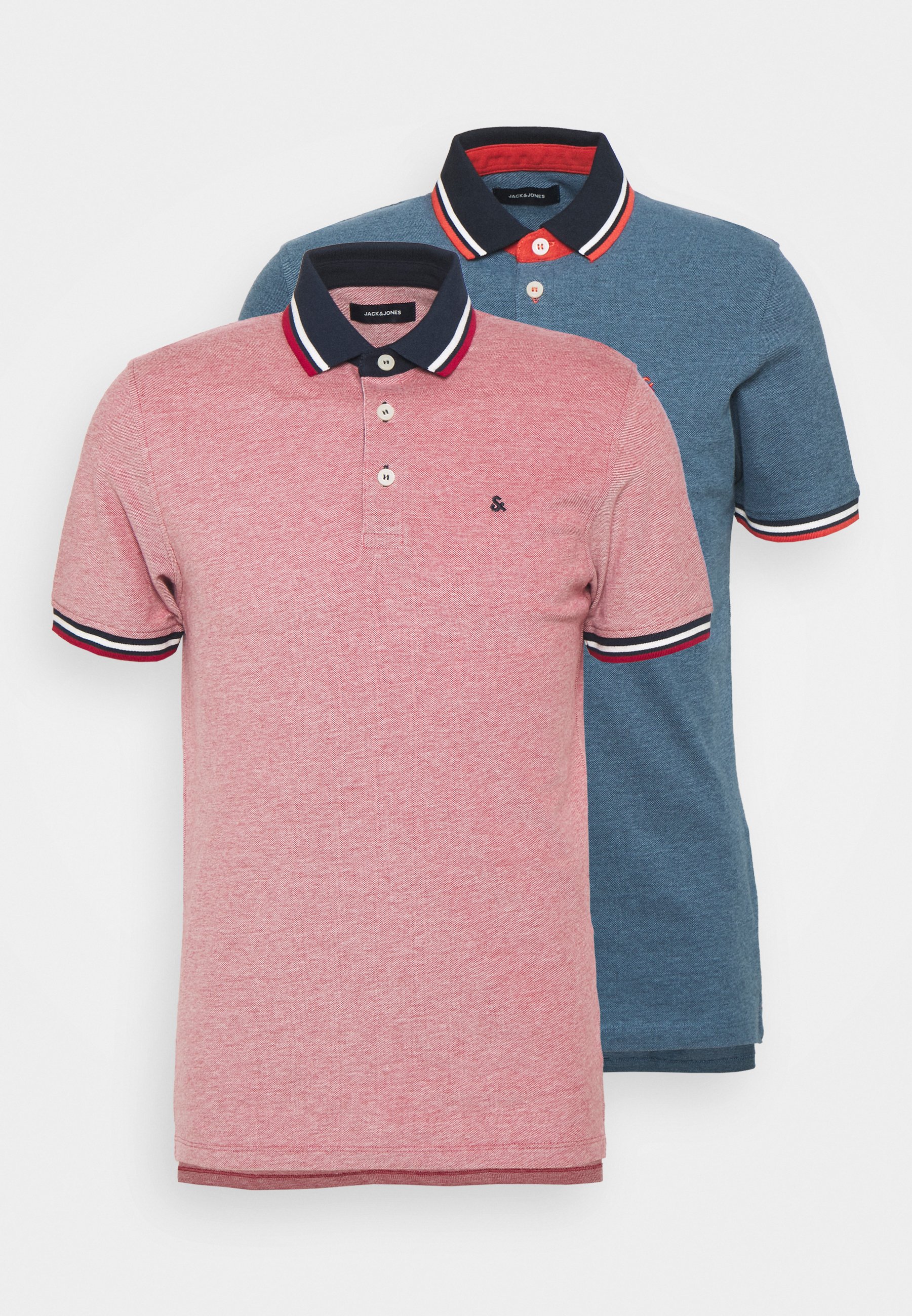Jack \u0026 Jones JJEPAULOS 2 PACK - Poloshirt - rio red/rood - Zalando.nl