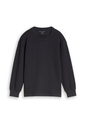 TOM TAILOR TOM TAILOR T-SHIRT OVERSIZE LANGARMSHIRT IN STRICK-OPTIK - Longsleeve - coal grey