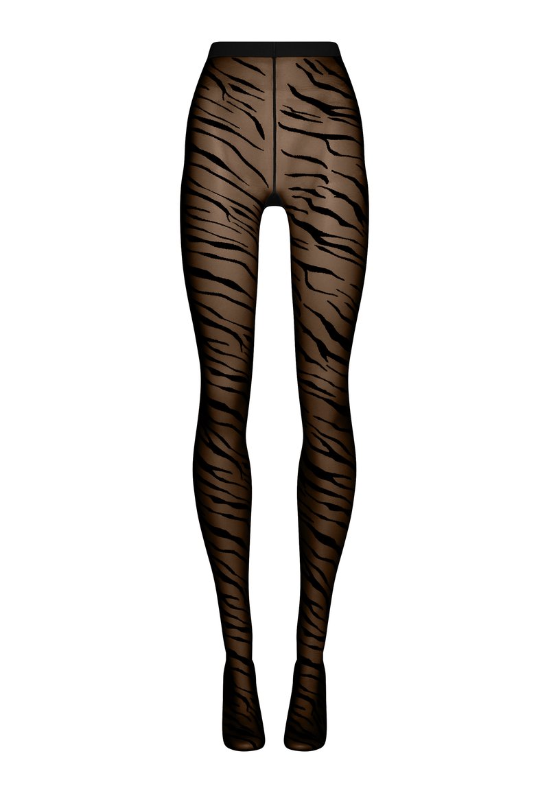Collant Wolford TIGER - Motif Animalier Graystone/Black - Taille XS - 15 Deniers