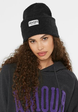 SENSES.THE LABEL, SENSES.THE LABEL MÜTZE IN RIPPSTRICK - Beanie - black melange
