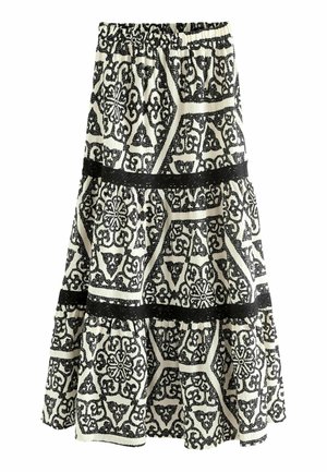 TEXTURED WITH TRIM TALL  - Maksi svārki - black white