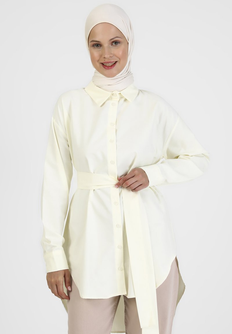 Modanisa BUTTON COLLAR POINT COLLAR BENIN Hemdbluse stone/stein