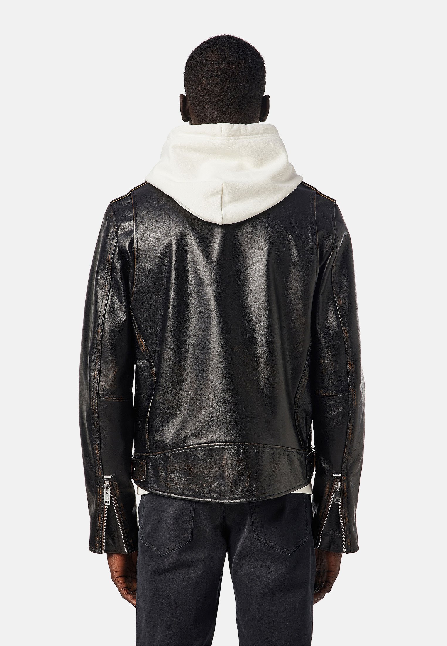 Diesel GARRETT - Leather jacket - black 