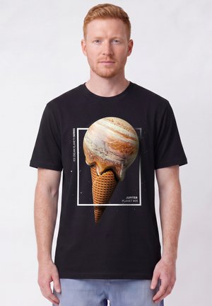 watapparel, JUPITER PLANET UNISEX - T-Shirt print - black