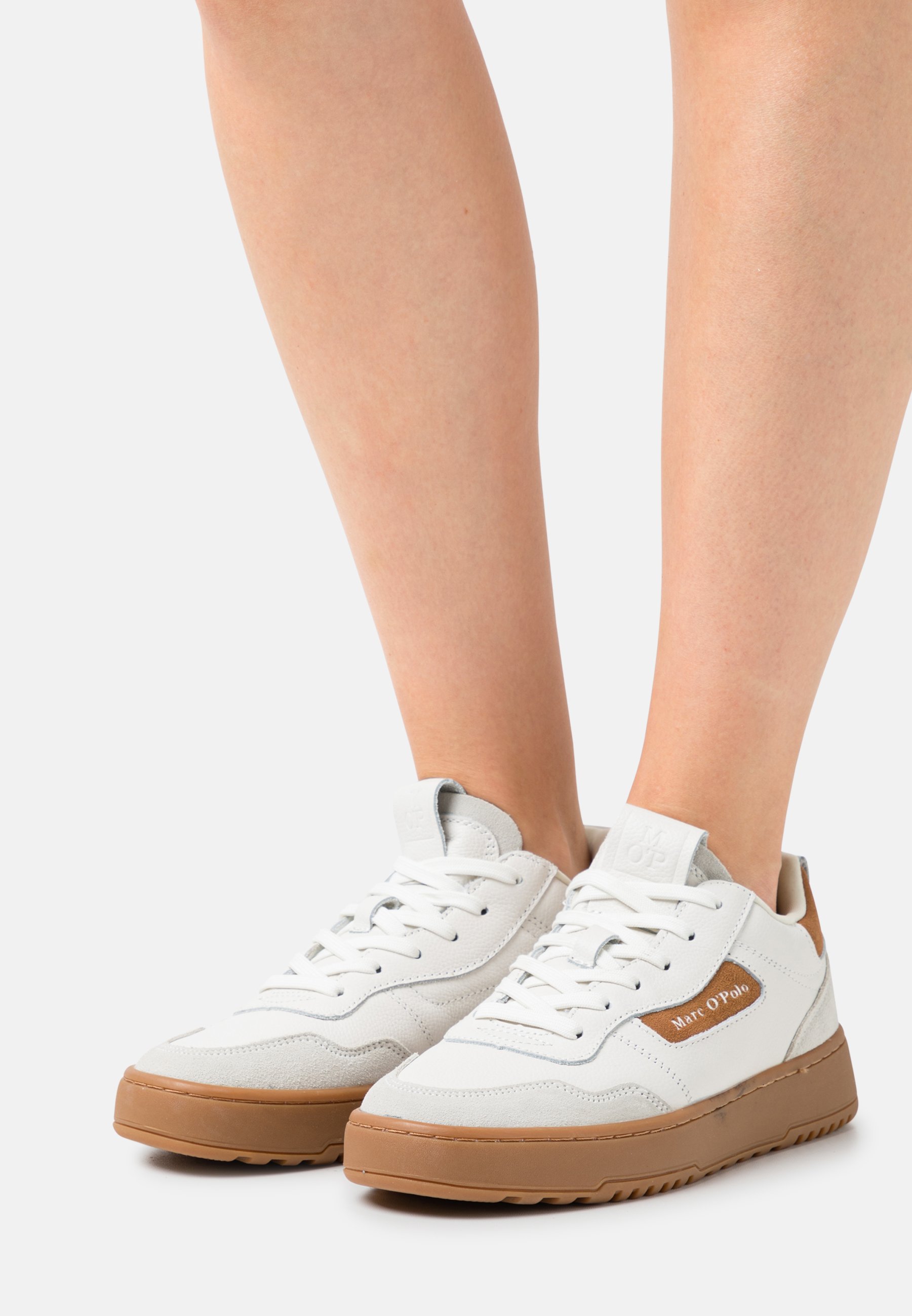 Marc O'Polo CARLA - Sneakers laag - white/cognac/wit - Zalando.nl
