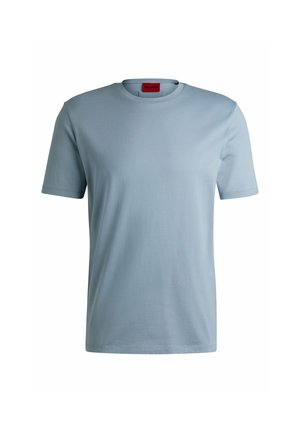 Light blue short-sleeve T-shirt in a soft cotton blend, featuring a crew neckline and minimal stitching details. Label visible at the neck.