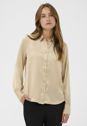 AMARA - Bluza s gumbima - oxford tan