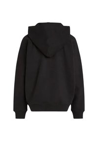 Felpa nera con cappuccio grande e foderato, polsini e orlo a costine. Tessuto liscio con un design semplice e minimalista e senza loghi visibili.