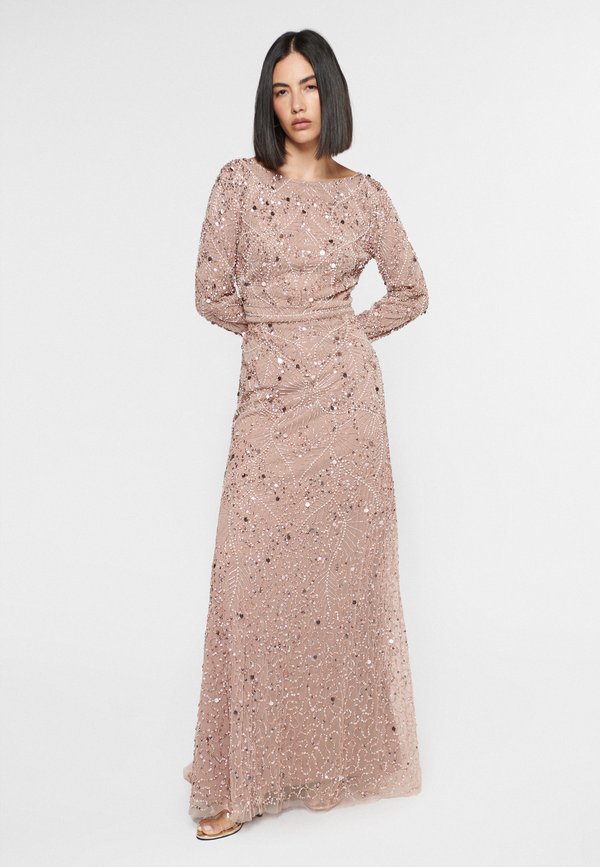 EMBELLISHED SEQUINS - Maxikleid - taupe blush