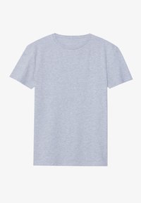 Pier One 3 PACK BASIC MUSCLE FIT T SHIRT - T-shirts - white/mottled light grey/black