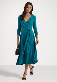 Lauren Ralph Lauren SURPLICE JERSEY DRESS - Obleka iz džersija - turquoise sky